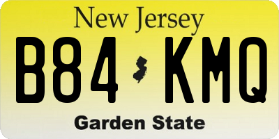 NJ license plate B84KMQ