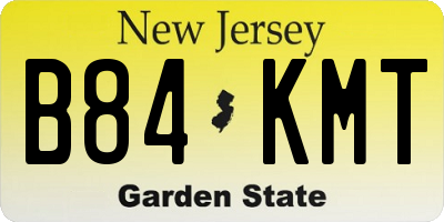 NJ license plate B84KMT