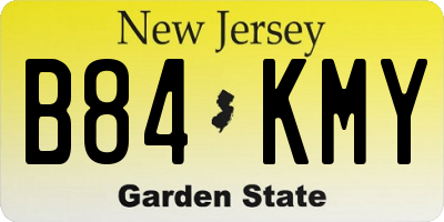 NJ license plate B84KMY