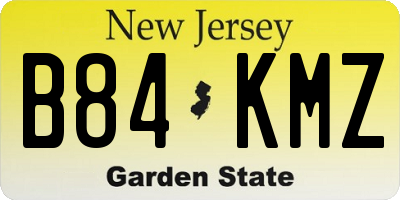 NJ license plate B84KMZ