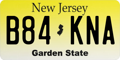 NJ license plate B84KNA