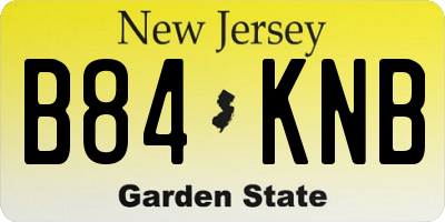 NJ license plate B84KNB