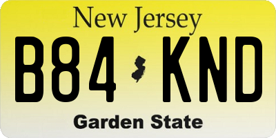 NJ license plate B84KND