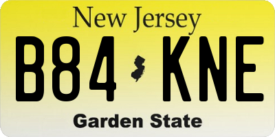 NJ license plate B84KNE