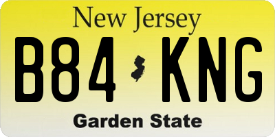 NJ license plate B84KNG