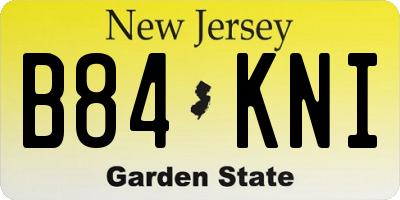 NJ license plate B84KNI