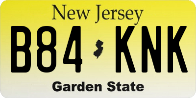 NJ license plate B84KNK