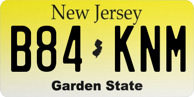 NJ license plate B84KNM