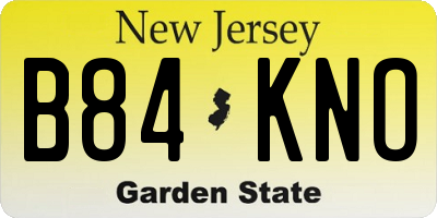 NJ license plate B84KNO