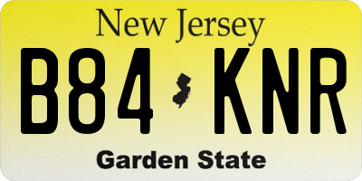 NJ license plate B84KNR