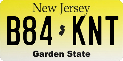 NJ license plate B84KNT