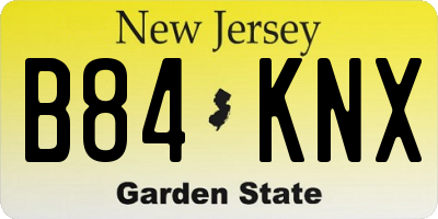 NJ license plate B84KNX