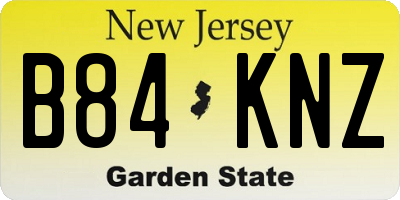 NJ license plate B84KNZ