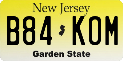 NJ license plate B84KOM