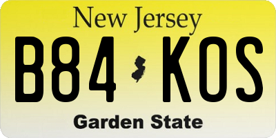 NJ license plate B84KOS