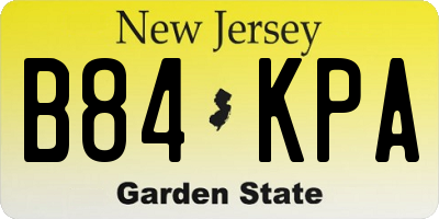 NJ license plate B84KPA