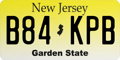 NJ license plate B84KPB