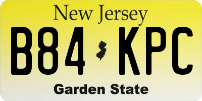 NJ license plate B84KPC