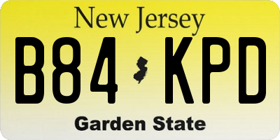 NJ license plate B84KPD