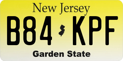 NJ license plate B84KPF