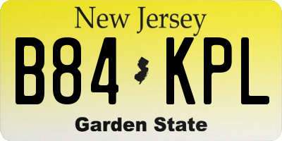 NJ license plate B84KPL