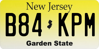 NJ license plate B84KPM