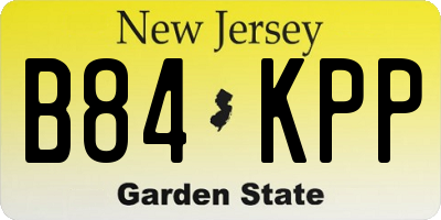 NJ license plate B84KPP