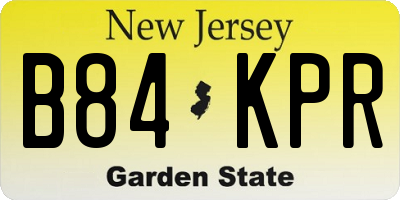 NJ license plate B84KPR