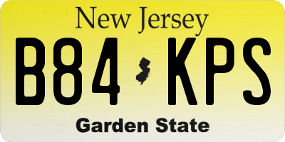 NJ license plate B84KPS