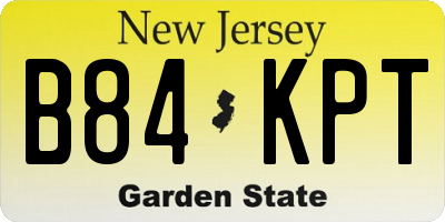 NJ license plate B84KPT