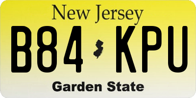 NJ license plate B84KPU
