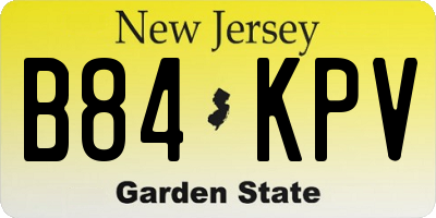 NJ license plate B84KPV