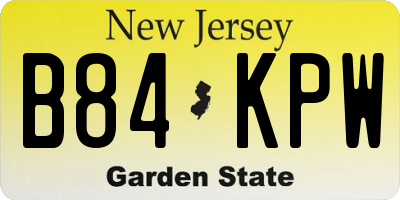 NJ license plate B84KPW