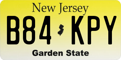 NJ license plate B84KPY