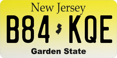 NJ license plate B84KQE