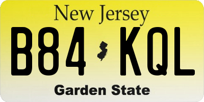 NJ license plate B84KQL