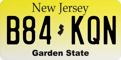 NJ license plate B84KQN