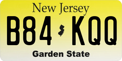 NJ license plate B84KQQ