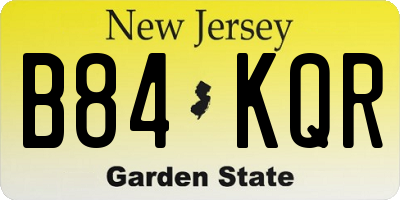 NJ license plate B84KQR