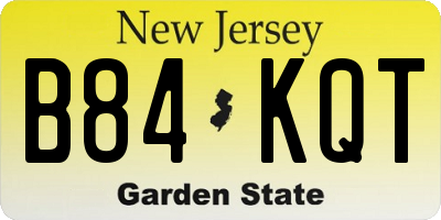 NJ license plate B84KQT