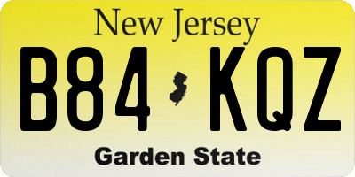 NJ license plate B84KQZ