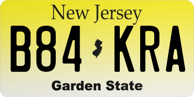 NJ license plate B84KRA