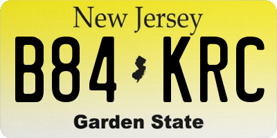 NJ license plate B84KRC