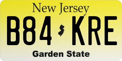 NJ license plate B84KRE