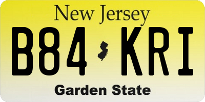 NJ license plate B84KRI