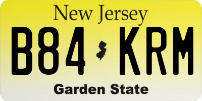 NJ license plate B84KRM