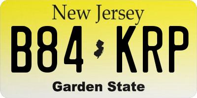 NJ license plate B84KRP
