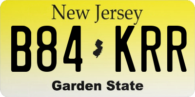 NJ license plate B84KRR
