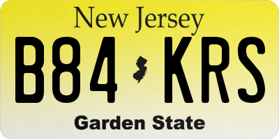 NJ license plate B84KRS