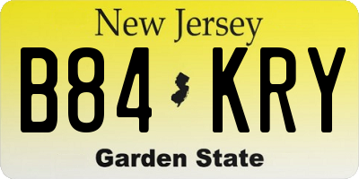 NJ license plate B84KRY